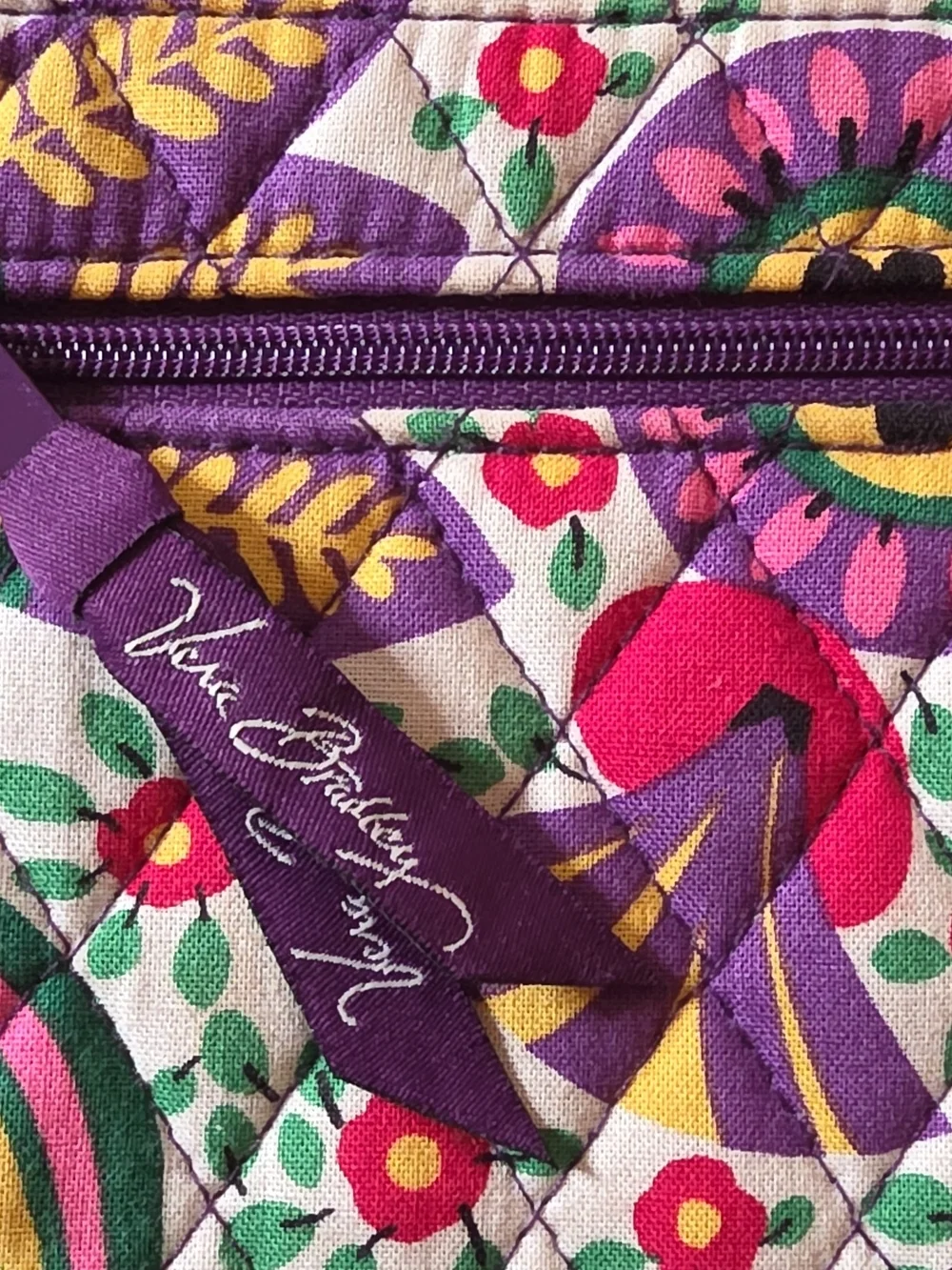 Vera Bradley Purple Multicolor Floral Quilted Cosmetic Wristlet